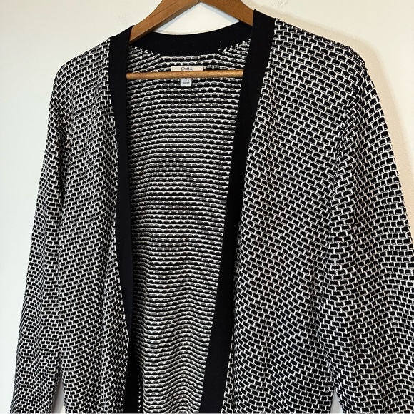 Croft & Barrow Black White Geometric Print Open Flowy Longline Cardigan, size XL - Picture 7 of 16